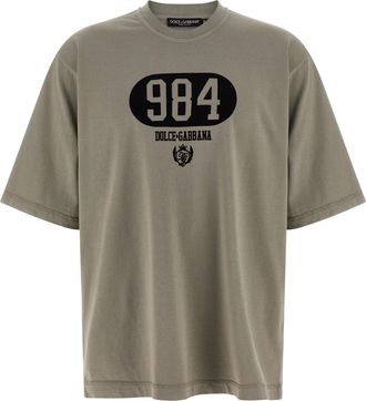 Dolce & Gabbana Mens Flocked Print T-Shirt