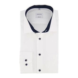 Seidensticker Overhemden, Heren, Wit, XL, Katoen, Witte Overhemdjurk van Katoen