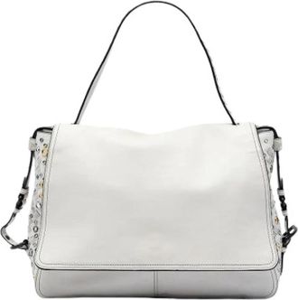 Bottega Veneta Pre-owned Shoulder Bags, female, White, Size: ONE SIZE Pre-owned Woven Lambskin Shoulder Bag