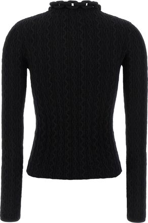 Paco Rabanne Womens Black Wool Cardigan Clothing