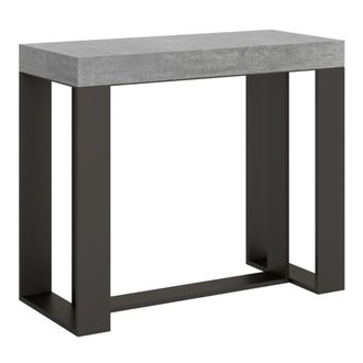 Itamoby Consola extensible 90x40/196 cm efecto madera gris cemento, hierro