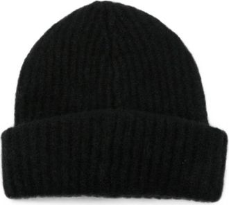 Roberto Collina Kasjmier en Zijden Muts - Heren - Hoeden - Zwart - ONE Size - Kasjmier - Accessoires