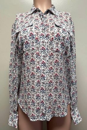 Rag & Bone Womens Luisa Floral Blouse In White Multi