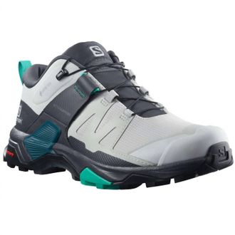Salomon Womens X Ultra 4 Gore-Tex Hiking Shoe In Lunar Rock/ebony/mint Leaf