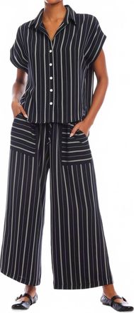 Fifteen Twenty Colette Button Up Top In Menswear Stripe