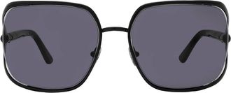 Tom Ford Goldie Smoke Rectangular Ladies Sunglasses FT1092 01A 60