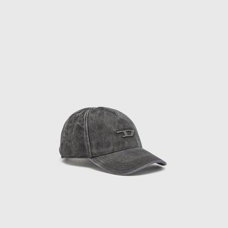 Diesel Baseball cap with embossed D logo - Caps - Man - Black