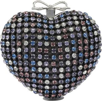 Self Portrait Heart Clutch With Crystals
