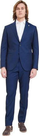 Luigi Bianchi Mantova Elegante Jurk voor Vrouwen - Heren - Business pakken - Blauw - M - Kostuums