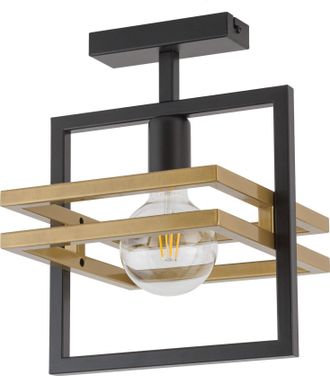 Sigma Merci L&aacute;mpara Plaf&oacute;n Negro Y Oro Dise&ntilde;o Loft