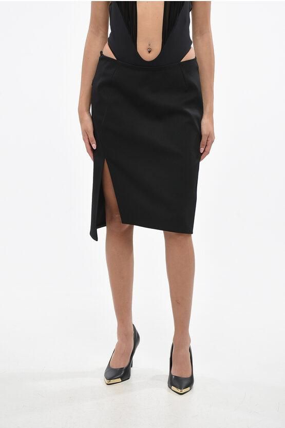 Gabardine Miniskirt With Side Split size 42