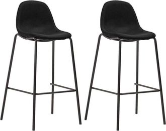 vidaXL Taburetes de cocina 2 unidades tela negro vidaXL