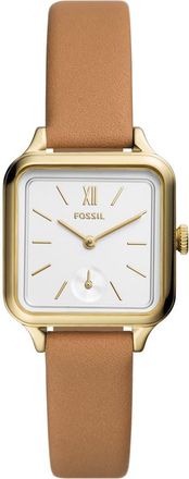 Fossil Colleen Leather Strap Watch, 28mm in Gold at Nordstrom Rack