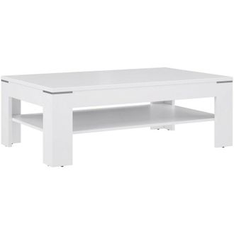 Home Heavenly Home Heavenly - Mesa Centro Con Revistero Kevin, Moderna Lineal, De 120 Cm Ancho X 75 Cm Prof. Color: Blanco