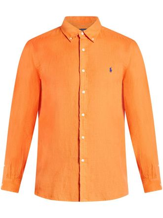 Polo Ralph Lauren Polo Pony shirt - men - Linen/Flax - S - Orange
