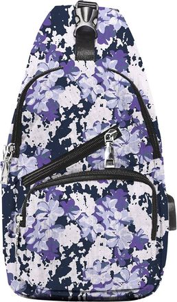 Calla Unisex Nupouch Anti-Theft Large Daypack In Purple Floral