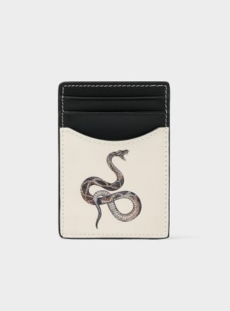 Duke + Dexter Mens Snake print card holder