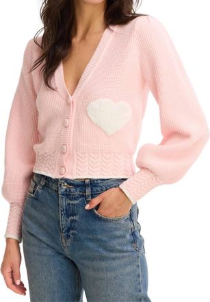 Allison New York Piper Cardigan In Light Pink With Hearts