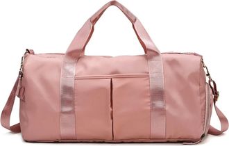 Generic Compatible For Wet Dry Separate Travel Bag Large Gym Swim Yoga Sports Duffel(Black pink)