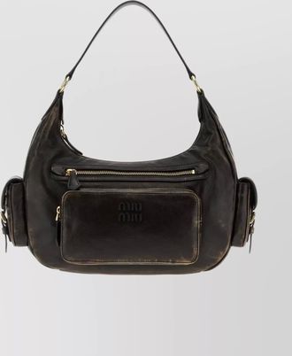 Miu Miu nappa leather shoulder bag with front pocket