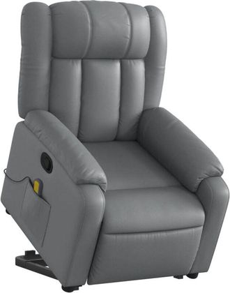 vidaXL Vidaxl - Sill&oacute;n Reclinable De Masaje De Pie Cuero Artificial Gris