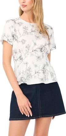 Vince Camuto Pleat Waist Top in Ultra White at Nordstrom, Size Xx-Small