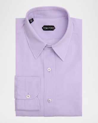 Tom Ford Mens Refined Cotton Voile Fluid-Fit Shirt