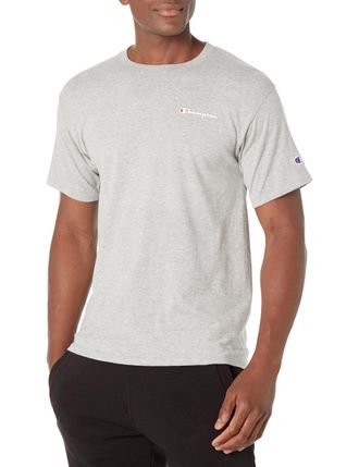 Champion Mens Big & Tall Classic Tee, C Script T-Shirt, Gray, XL