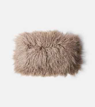Maison de Vacances Shearling and linen cushion