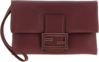 Fendi Bordeaux Lamb Leather Clutch Womens Bag