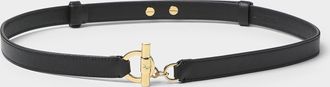 Lauren Ralph Lauren Womens Toggle and ring thin leather belt