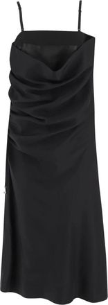 Carven Lingerie Jurk in Zijde Habotai - Dames - Feestkleedjes - Zwart - S - Katoen - Kleedjes