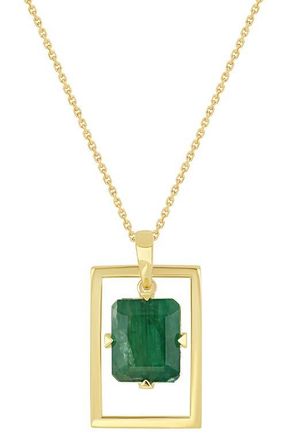 Bony Levy El Mar 14K Gold Emerald Pendant Necklace in 14K Yellow Gold at Nordstrom, Size 18