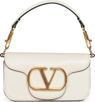 Valentino Garavani Tassen, Dames, Beige, ONE Size, Leer, VLogo Signature Overslag Mini Schoudertas