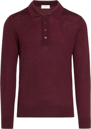 Paolo Pecora Gebreid poloshirt - Rood