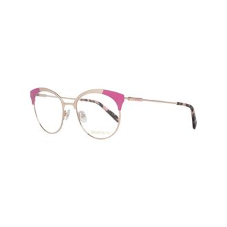 Pucci Glasses, female, Yellow, Size: ONE SIZE Gold Round Optical Frames with Branded Case