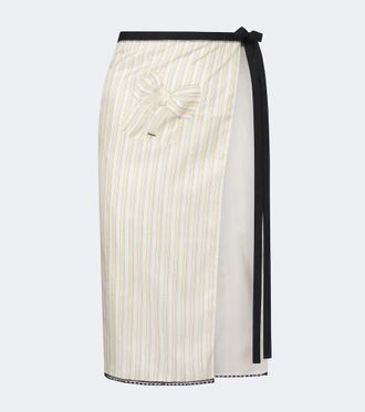 Prada Bow-detail striped apron