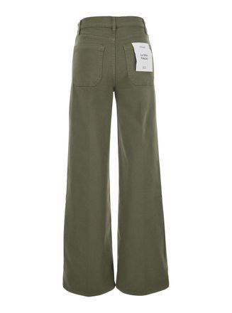Frame Denim Womens Jeans Le Slim Palazzo Modernist Pocket Green Cotton