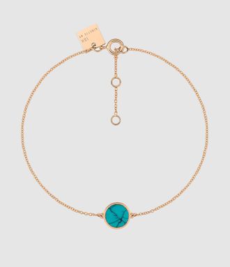 Ginette NY Bracelet Ever Mini Disc Turquoise Or Rose