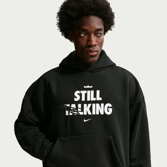 Nike LeBron Shut Up and Dribble Nike Mens Therma-FIT Brushed Pullover Basketball Hoodie in Black | IH8860-010
