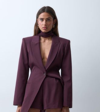 Asos ASOS X THE SOURCED COLLECTION - Pantaloncini micro sartoriali color piombo-Rosso