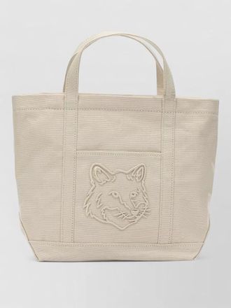 Maison Kitsun&eacute; fox head medium tote bag top handles