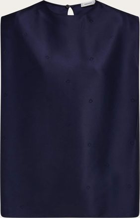 Ferragamo Women Sleeveless silk top Blue