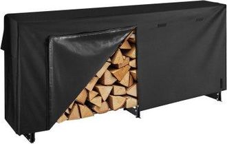 OEM Estante De Almacenamiento De Le&ntilde;a 257x36x117 Cm Marco De Metal Con Recubrimiento En Polvo Soporte De Le&ntilde;a Con Cubierta Para Exterior Carga De 299,4 Kg