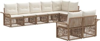 vidaXL Conjunto De Sof&aacute;s De Jard&iacute;n 8 Uds. Beige Rat&aacute;n Sint&eacute;tico Vidaxl
