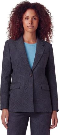 Lords of Harlech Crochet Paisley Womens Tailored Blazer in Crochet Paisley Caviar at Nordstrom, Size 10