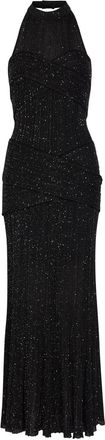 Balmain Sequin-embellished Fine-knit Maxi Dress - Black - 40 (UK12 / M)