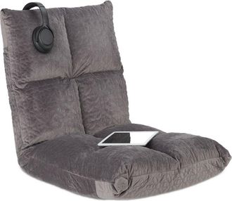 Relaxdays Relaxdays - Floor Chair, Adjustable Backrest, Soft Cushion, 6 Positions, Seat, Upholstered, hwd: 58 x 50 x 55 cm, Grey