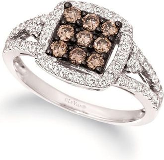 Le Vian Ladies Chocolate Cluster Rings set in 14K Vanilla Gold