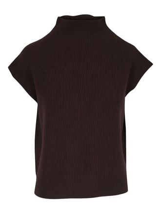 Kinross Cashmere ribbed knit top - Brown